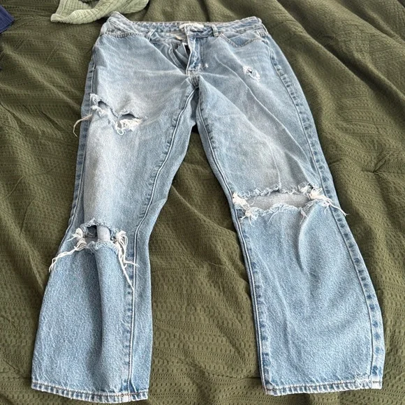 PacSun Light Blue Distressed Boyfriend Jeans - Picture 1 of 3